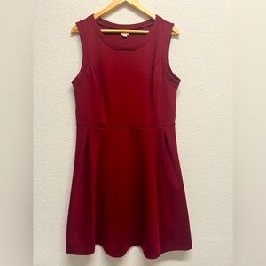 *Merona Womena Sleeveless Fit and Flare dress Maroon Burgundy Red XL